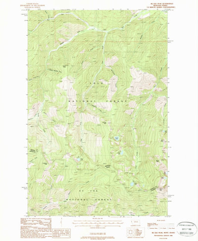 United States Geological Survey Mcgee Peak, MT-ID (1988, 24000-Scale) digital map