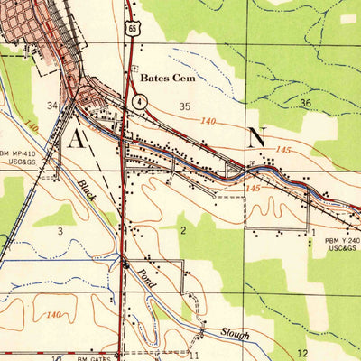 United States Geological Survey Mcgehee, AR (1955, 62500-Scale) digital map