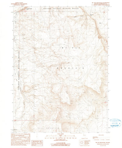 United States Geological Survey Mcghee Mountain, NV (1990, 24000-Scale) digital map