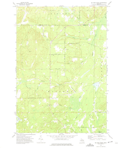 United States Geological Survey Mcginn Creek, MI (1972, 24000-Scale) digital map