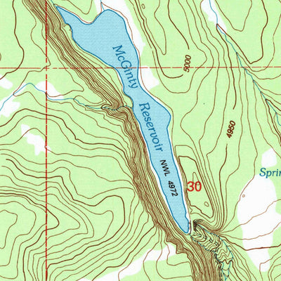 United States Geological Survey Mcginty Reservoir, CA (1993, 24000-Scale) digital map