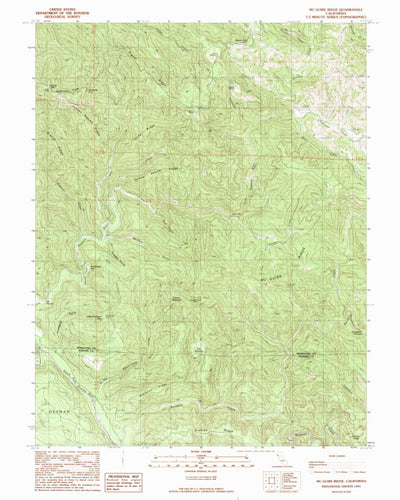 United States Geological Survey Mcguire Ridge, CA (1991, 24000-Scale) digital map