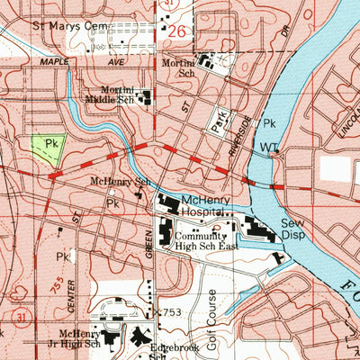 United States Geological Survey Mchenry, IL (1992, 24000-Scale) digital map