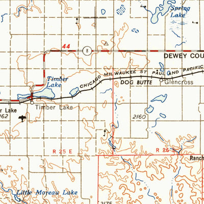United States Geological Survey Mcintosh, SD-ND (1958, 250000-Scale) digital map