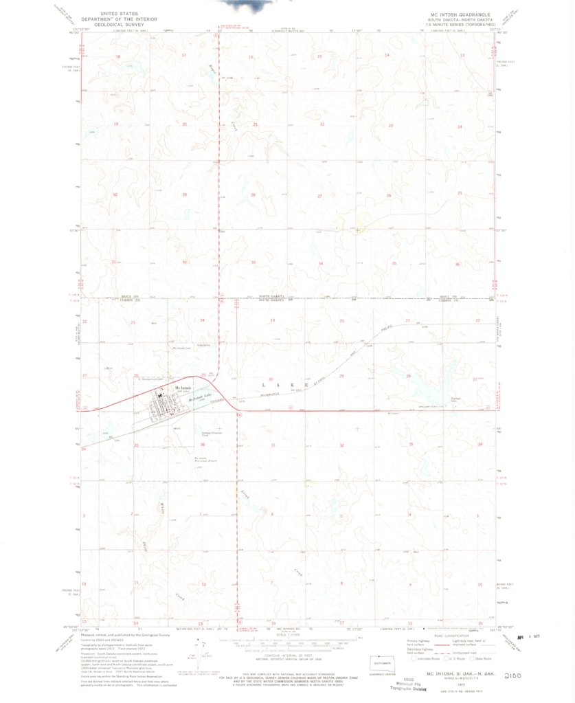 Mcintosh, SD-ND (1972, 24000-Scale) Map by United States Geological ...