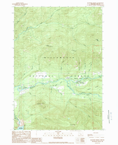 United States Geological Survey Mckenzie Bridge, OR (1989, 24000-Scale) digital map