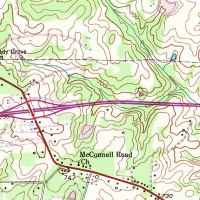 United States Geological Survey Mcleansville, NC (1952, 24000-Scale) digital map