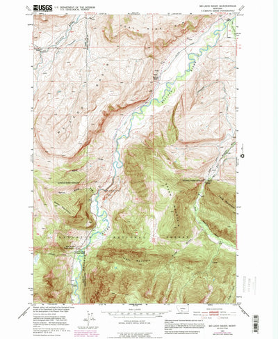 United States Geological Survey Mcleod Basin, MT (1951, 24000-Scale) digital map