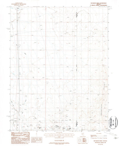 United States Geological Survey Mcmahon Ridge, NV (1987, 24000-Scale) digital map