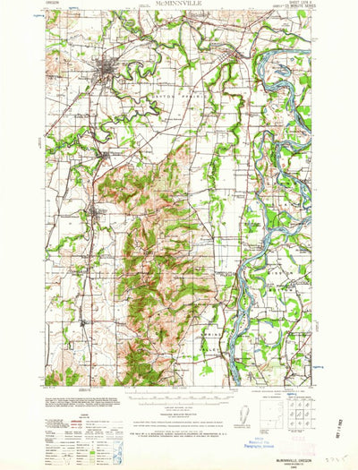 United States Geological Survey Mcminnville, OR (1940, 62500-Scale) digital map