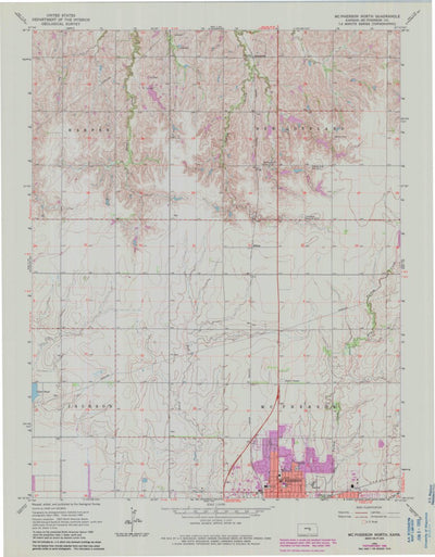 United States Geological Survey Mcpherson North, KS (1965, 24000-Scale) digital map