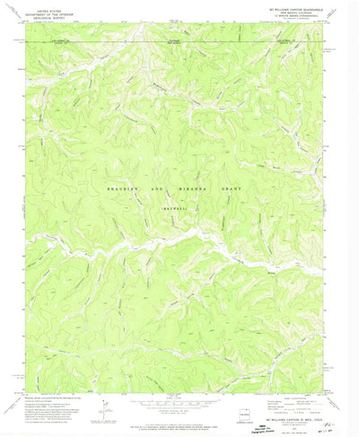 United States Geological Survey Mcwilliams Canyon, NM-CO (1971, 24000-Scale) digital map