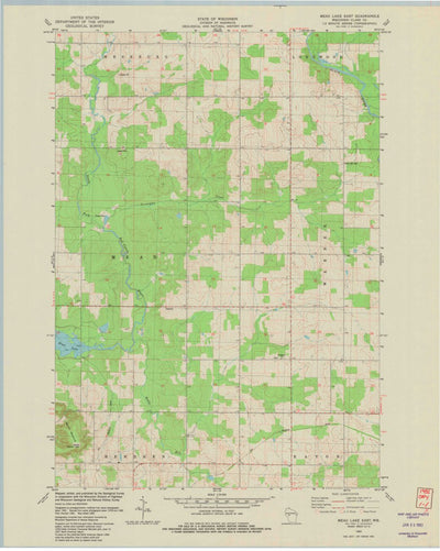 United States Geological Survey Mead Lake East, WI (1982, 24000-Scale) digital map