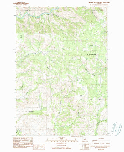 United States Geological Survey Meadow Brook Summit, OR (1990, 24000-Scale) digital map