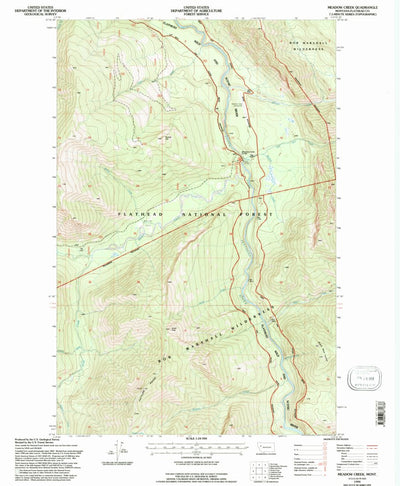 United States Geological Survey Meadow Creek, MT (1994, 24000-Scale) digital map