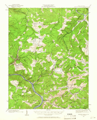 United States Geological Survey Meadow Creek, WV (1912, 62500-Scale) digital map