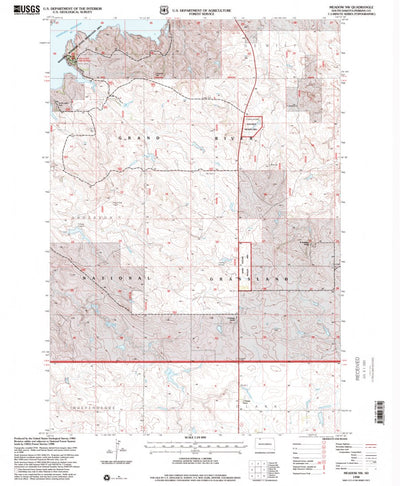 United States Geological Survey Meadow NW, SD (1998, 24000-Scale) digital map