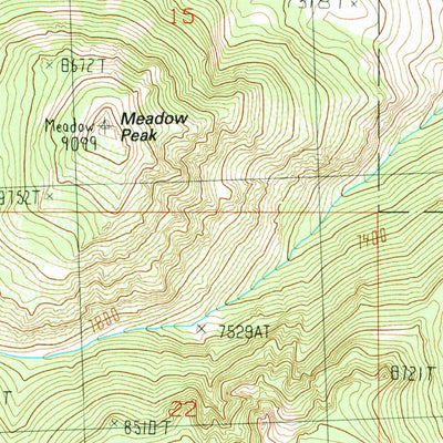 United States Geological Survey Meadow Peak, ID (1989, 24000-Scale) digital map
