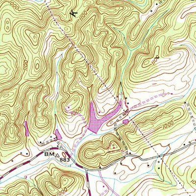 United States Geological Survey Meadow, TN (1952, 24000-Scale) digital map