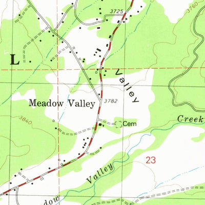 United States Geological Survey Meadow Valley, CA (1980, 24000-Scale) digital map