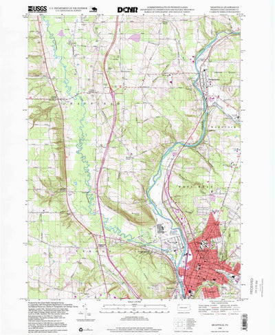 United States Geological Survey Meadville, PA (1998, 24000-Scale) digital map