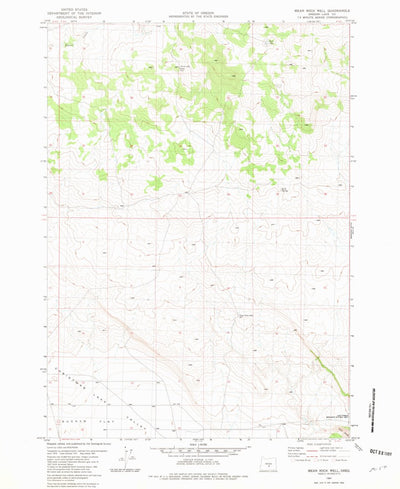 United States Geological Survey Mean Rock Well, OR (1981, 24000-Scale) digital map