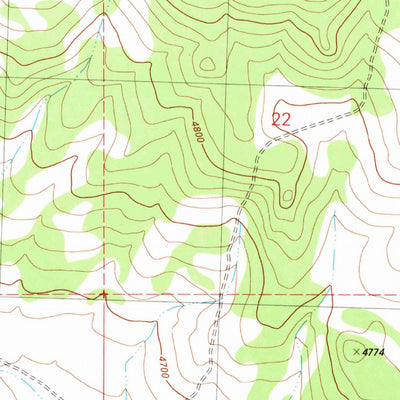 United States Geological Survey Mean Rock Well, OR (1981, 24000-Scale) digital map