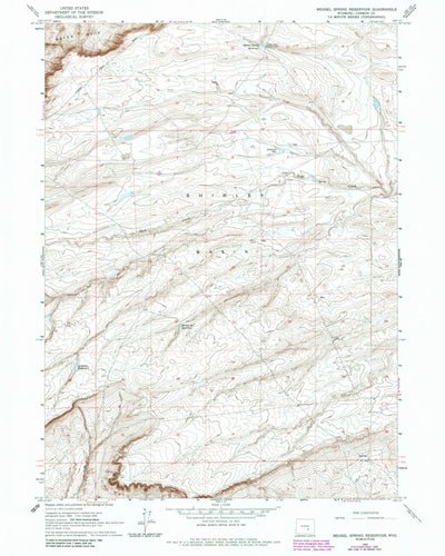 United States Geological Survey Measel Spring Reservoir, WY (1960, 24000-Scale) digital map