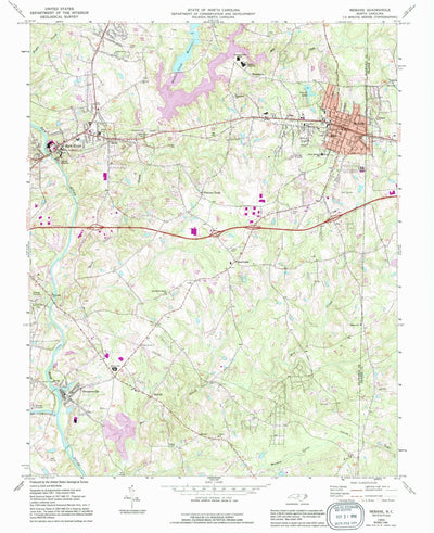 United States Geological Survey Mebane, NC (1969, 24000-Scale) digital map