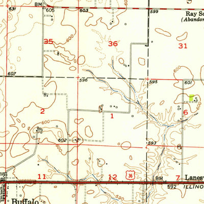 United States Geological Survey Mechanicsburg, IL (1954, 62500-Scale) digital map