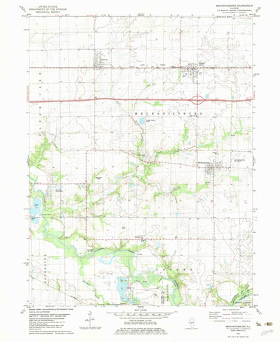 United States Geological Survey Mechanicsburg, IL (1982, 24000-Scale) digital map