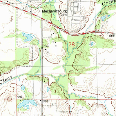 United States Geological Survey Mechanicsburg, IL (1982, 24000-Scale) digital map