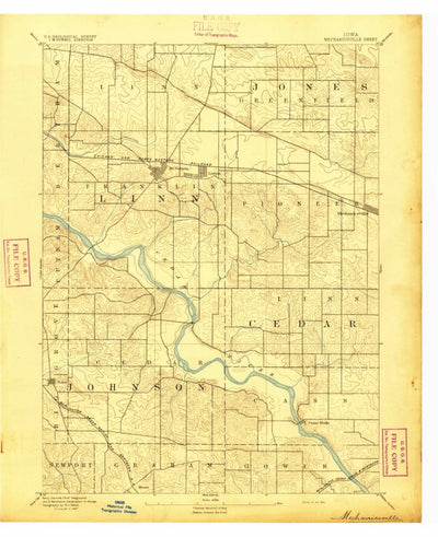 United States Geological Survey Mechanicsville, IA (1894, 62500-Scale) digital map