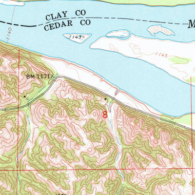 United States Geological Survey Meckling, SD-NE (1968, 24000-Scale) digital map