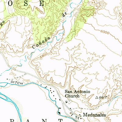 United States Geological Survey Medanales, NM (1953, 24000-Scale) digital map