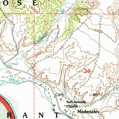 United States Geological Survey Medanales, NM (1995, 24000-Scale) digital map