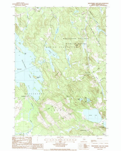 United States Geological Survey Meddybemps Lake East, ME (1987, 24000-Scale) digital map