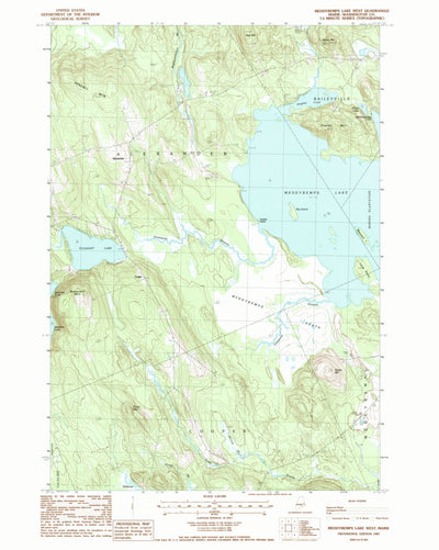 United States Geological Survey Meddybemps Lake West, ME (1987, 24000-Scale) digital map