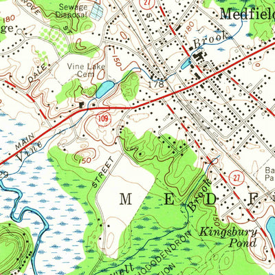 United States Geological Survey Medfield, MA (1957, 24000-Scale) digital map