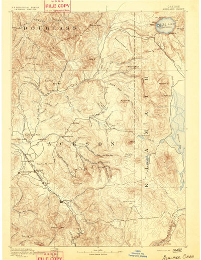United States Geological Survey Medford E, OR-CA (1891, 250000-Scale) digital map