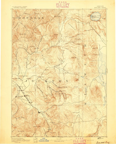 United States Geological Survey Medford E, OR-CA (1893, 250000-Scale) digital map