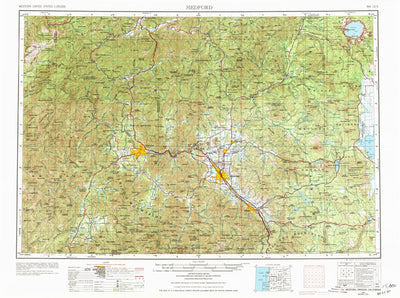United States Geological Survey Medford, OR-CA (1955, 250000-Scale) digital map