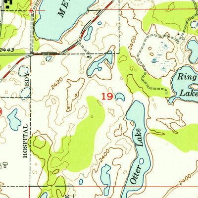 United States Geological Survey Medical Lake, WA (1954, 24000-Scale) digital map