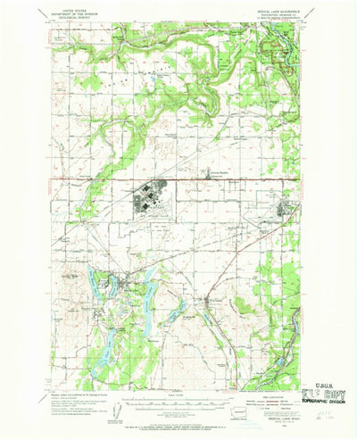 United States Geological Survey Medical Lake, WA (1954, 62500-Scale) digital map