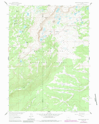 United States Geological Survey Medicine Bow Peak, WY (1961, 24000-Scale) digital map