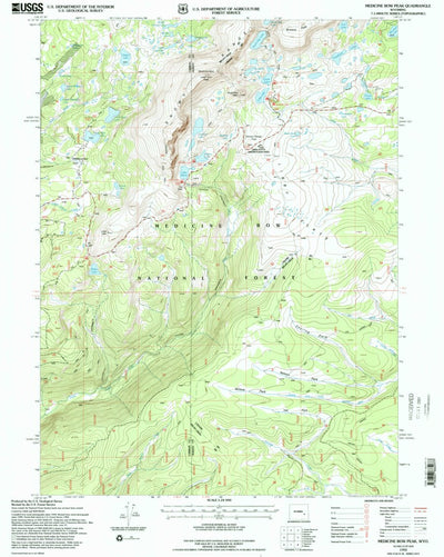 United States Geological Survey Medicine Bow Peak, WY (1992, 24000-Scale) digital map