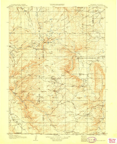 United States Geological Survey Medicine Bow, WY-CO (1908, 125000-Scale) digital map