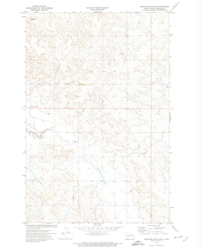 United States Geological Survey Medicine Butte SW, ND (1972, 24000-Scale) digital map