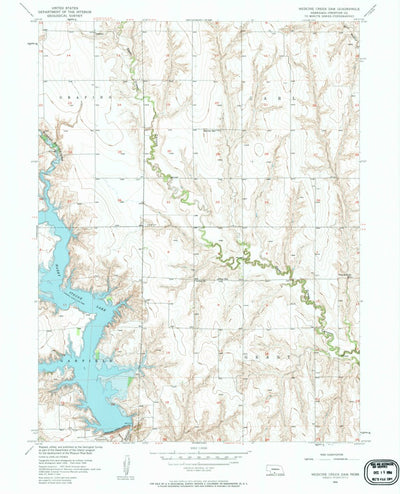 United States Geological Survey Medicine Creek Dam, NE (1956, 24000-Scale) digital map