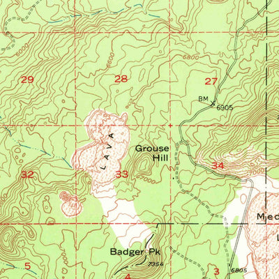 United States Geological Survey Medicine Lake, CA (1952, 62500-Scale) digital map